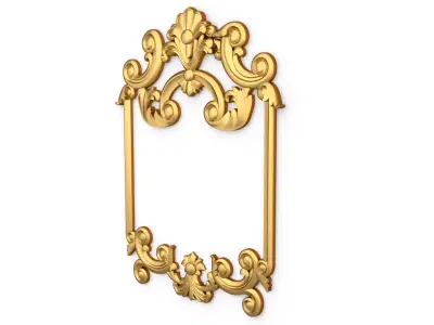 Plaster decorative frame wall ornament onlay 01 3D print model