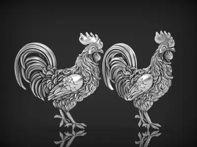 Rooster reliefs 2 3D print model