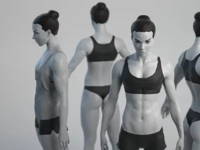 Female Basemesh 08 Low-poly 3D model