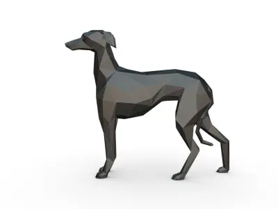 Italian Greyhound low poly 3D print model