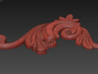 3D Carved decor corner piece 3D model 3D model