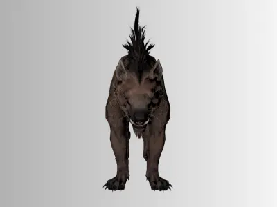 Mutant Hyena 3D Creature  Game Ready Monster Animal Low-poly 3D model