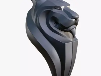 Stylized Lion Bust M1 3D model