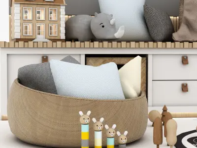 toys and furniture set  Low-poly 3D model