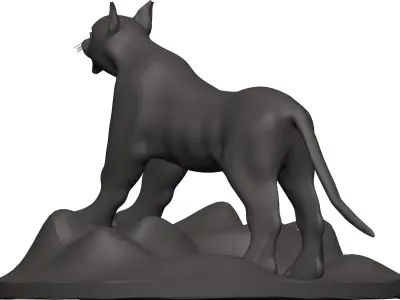 Caracal statue of tiger 3D model
