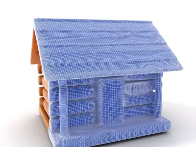 Rustic Log Cabin model pack Low-poly 3D model