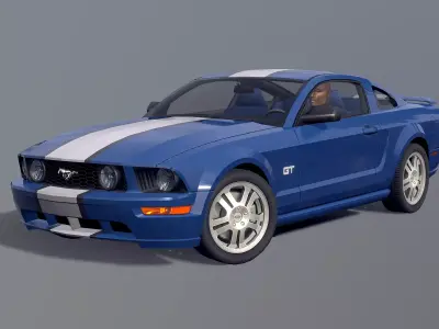 2005 Ford Mustang GT Low-poly 3D model