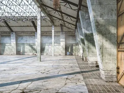 old warehouse Low-poly 3D model