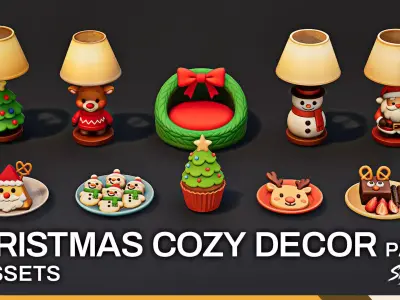 Christmas Cozy Decor Pack Low-poly 3D model