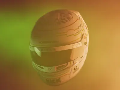 F1 Helmet ZhouGuanyu ChineseGP Helmet Free 3D model