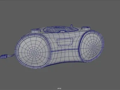 CD-Player with radio Low-poly 3D model