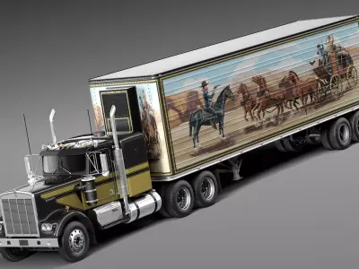 Kenworth W900 1974 Smokey And The Bandit 3D model