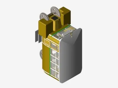 RailCar trolley car Free 3D model