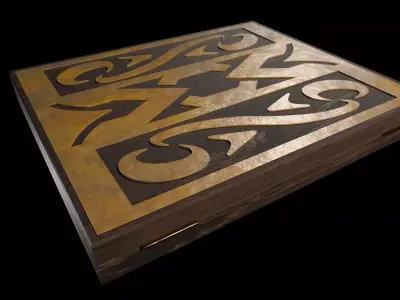 Dwarven Backgammon Board - Closed Low-poly 3D model