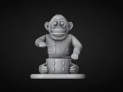 The Monkey Drummer Toy  3D print model