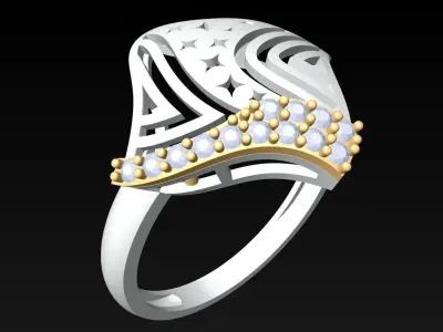 Diamond Ring - Womens Rings - GN120 Free 3D print model