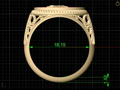 Anniversary of Souvenir Peso Coin printable Ring 3D print model