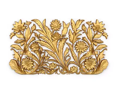 mural classic flowers decor ornament 12 3D model