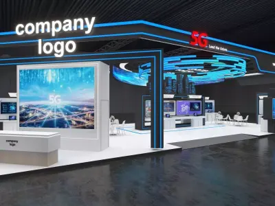 exhibition stand 20x10 model 3D model 3D model