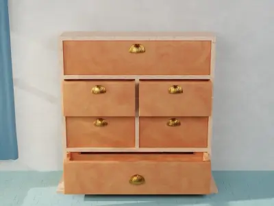 Cabinate for Clothes with multiple Drawer 3D Model Low-poly 3D model