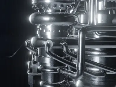 SpaceX raptor rocket engine Free low-poly 3D model