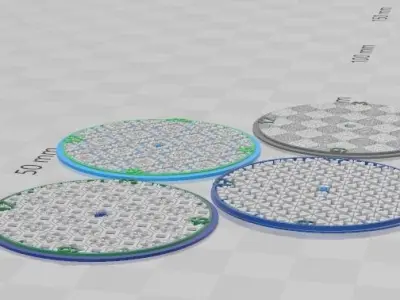 Set of four Delft Pattern Style Watch Dials for Enameling 3D print model