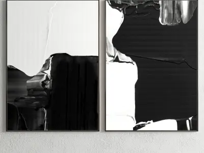 Plaster Two Photo Frame E-19 Low-poly 3D model