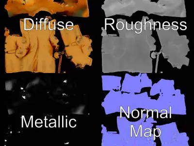 Golden Embroidered Jacket model pack Low-poly 3D model