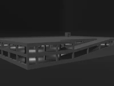 Parking Garage Low-poly 3D model