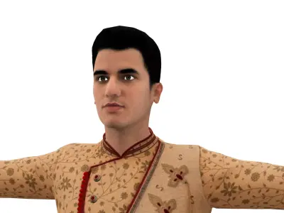 indian 3d man shalwar kameez Low-poly 3D model