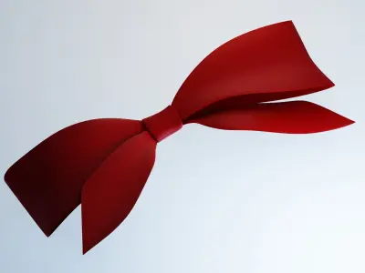Knotted bow Low-poly 3D model