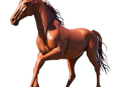 Elegant Chestnut Horse model pack Low-poly 3D model