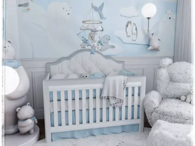 Winter Baby Room Blender Scene 3D model