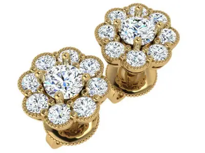 Flower Stud Earring 4701 3D print model