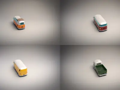 Low-Poly Cartoon Camper Pack