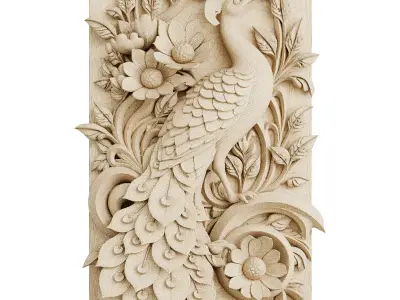 Ornamental Wooden Wall Art 3d print and game ready 3D model
