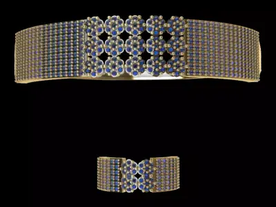 bracelet with ring 3D print model