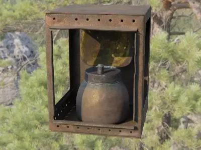 Antique Lantern Low-poly 3D model