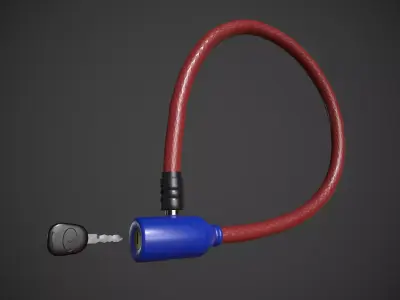 Bike Lock Low-poly 3D model