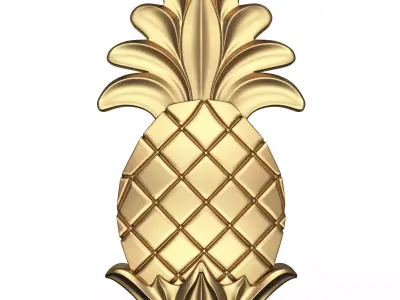 Pineapple Wood Carving Low-poly 3D model