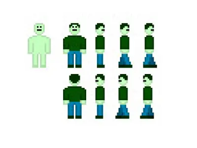 2D pixel action adventure platformer tile set Free 3D model