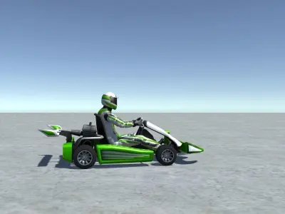 Low Poly Kart With Player 14 Low-poly 3D model