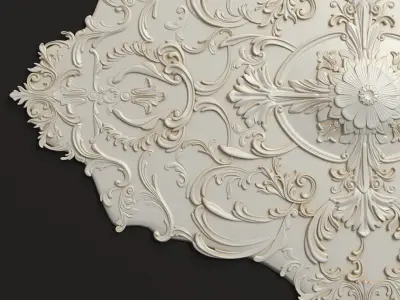 Rosette 5 ornate ceiling medallion 3D model