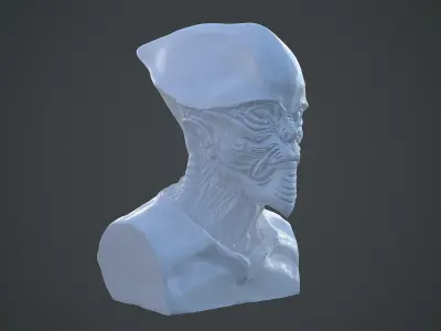 Alien Bust Sculpture 3D print model