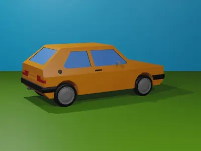 VW Golf I Low Poly Low-poly 3D model