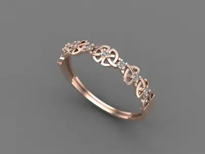 Women Ring Diamond Stone STL 3DM Lightweight Printable 3D print model 20