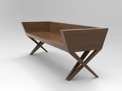 Hacv Bench Low-poly 3D model