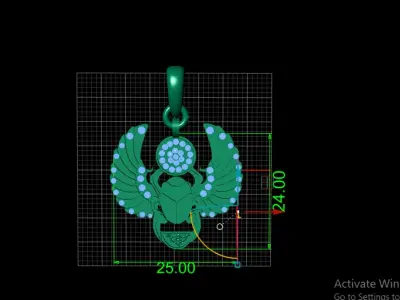 Scarab Wings Pendant 3D Printable mODEL  3D print model