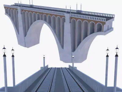 Railway viaduct PBR II 3D model