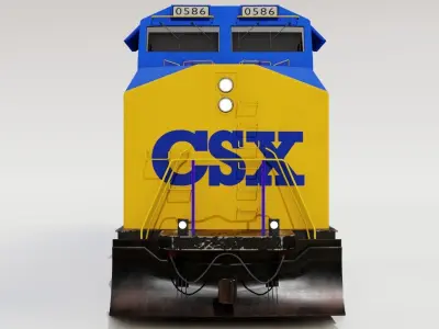 Diesel locomotive 3D model Low-poly 3D model